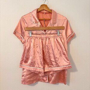 Pink Satin Pajama Set